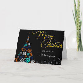 Modern, Floral and Bold Christmas Card Dankeskarte