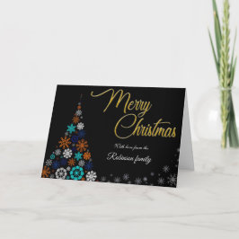 Modern, Floral and Bold Christmas Card Karte