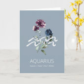 Modern Floral Aquarius Zodiac Sign Birthday Karte (Gelbe Blume)