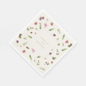 Modern Floral Birthday Grüne Berries Insekten Serviette (Ecke)