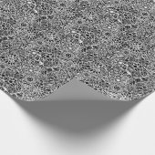 Modern Floral Black White Wrapping Paper Geschenkpapier (Ecke)