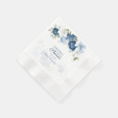 Modern Floral Bloom Eukalyptus Script Paper Serviette (Ecke)