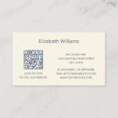 Modern Floral Blue Cream Magnolia | QR-Code Visitenkarte (Rückseite)