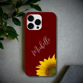 Modern Floral Boho Peeking Sunflower Red Case-Mate iPhone 14 Pro Max Hülle