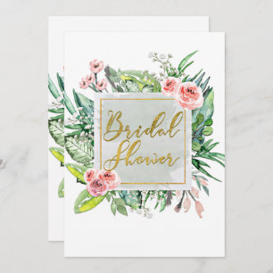 Modern Floral Botanical Bridal Dusche Einladungen