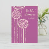 Modern Floral Brautparty Invite - Hot Pink Einladung (Stehend Vorderseite)