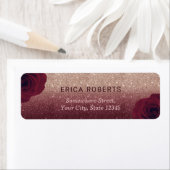 Modern Floral Burgundy & Rose Gold Glitzer Ombre (Insitu)