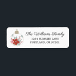 Modern Floral Christmas Ornament Return Address<br><div class="desc">Modern floral Christmas ornament return address labels. Matching Christmas Cards,  einsteckbar.</div>