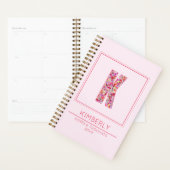 Modern Floral Colorful Monogram Letter K Planer (Anzeige)