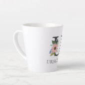 Modern Floral Customizable Monogrammed Letter U Milchtasse (Linke Ecke)