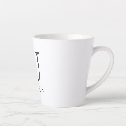 Modern Floral Customizable Monogrammed Letter U Milchtasse (Rechts)