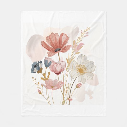 Modern Floral Design Fleecedecke (Vorderseite)