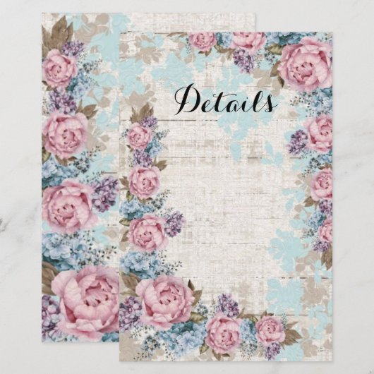 Modern Floral Details Card (Vorne/Hinten)