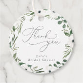 Modern Floral Dusty Green Eukalyptus Vielen Dank Geschenkanhänger (Vorderseite)