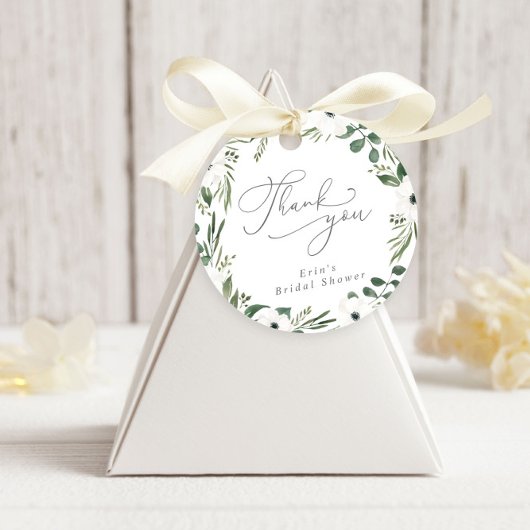 Modern Floral Dusty Green Eukalyptus Vielen Dank Geschenkanhänger