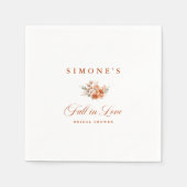 Modern Floral Fall In Love Bridal Shower Serviette (Vorderseite)