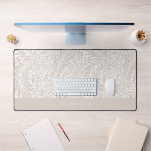 Modern Floral Foliage William Morris Elegante Beig Schreibtischunterlage