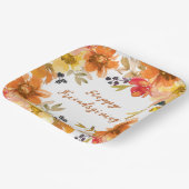 Modern Floral Friendsgiving  Pappteller (Gewinkelt)