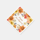 Modern Floral Friendsgiving Serviette (Ecke)