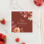 Modern Floral Friendsgiving Serviette (Beispiel)