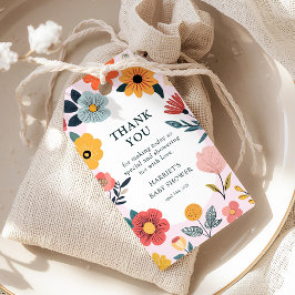 Modern Floral Girl Baby Shower Favor Geschenkanhänger