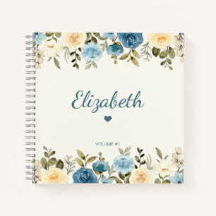 Modern Floral Girly Trendy Sketchbook Personalisie Notizblock