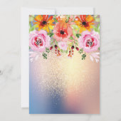 Modern Floral Gold Glitzer 90. Geburtstag Einladung (Rückseite)