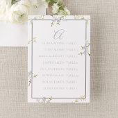 Modern Floral Grey Wedding Seating Chart Tischnummer