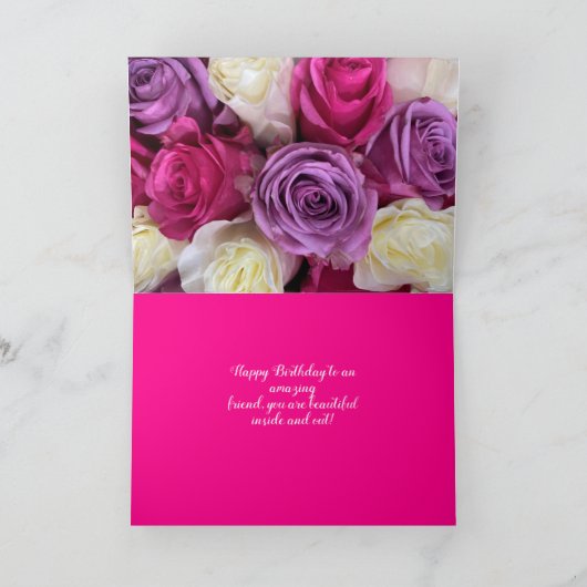 Modern Floral Happy Birthday Card Karte (Innenseite)