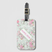Modern floral Ihr Name Gepäckanhänger (Vorderseite Vertikal)