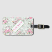 Modern floral Ihr Name Gepäckanhänger (Vorderseite (Horizontal))