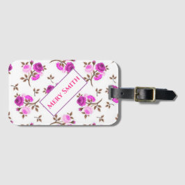 Modern floral Ihr Name Gepäckanhänger