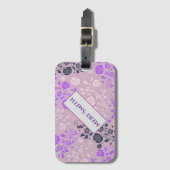 Modern floral Ihr Name Gepäckanhänger (Vorderseite Vertikal)