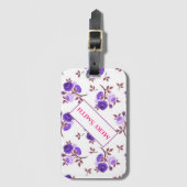 Modern floral Ihr Name Gepäckanhänger (Vorderseite Vertikal)