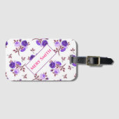 Modern floral Ihr Name Gepäckanhänger (Vorderseite (Horizontal))