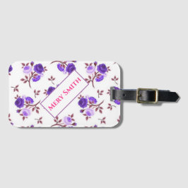 Modern floral Ihr Name Gepäckanhänger