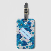 Modern floral Ihr Name Gepäckanhänger (Vorderseite Vertikal)