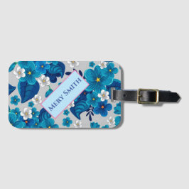 Modern floral Ihr Name Gepäckanhänger