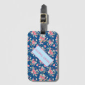 Modern floral Ihr Name Gepäckanhänger (Vorderseite Vertikal)
