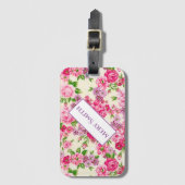 Modern floral Ihr Name Gepäckanhänger (Vorderseite Vertikal)