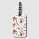 Modern floral Ihr Name Gepäckanhänger (Vorderseite Vertikal)