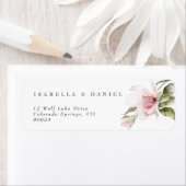 Modern Floral Magnolia Couple Wedding Label (Insitu)