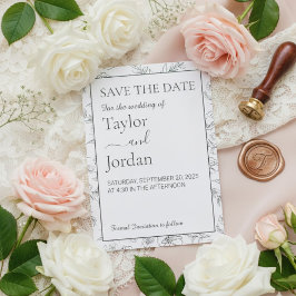 Modern Floral | Minimalist Botanical Wedding Save The Date