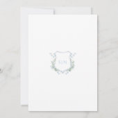 Modern Floral Monogram Crest Formal Wedding Einladung (Rückseite)