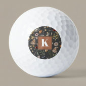 Modern Floral Monogram Golfball