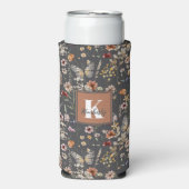 Modern Floral Monogram Name Selters Dosenkühler (Seltzer Vorderseite)