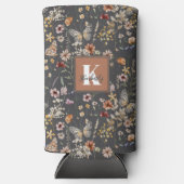 Modern Floral Monogram Name Selters Dosenkühler (Vorderseite)