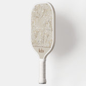 Modern Floral Monogram Pickleball Schläger (Links)