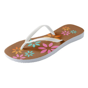 Modern Floral Pattern Beach Footwear Badesandalen