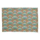 Modern Floral Pattern in Brown and Turquoise Kissenbezug (Vorderseite)